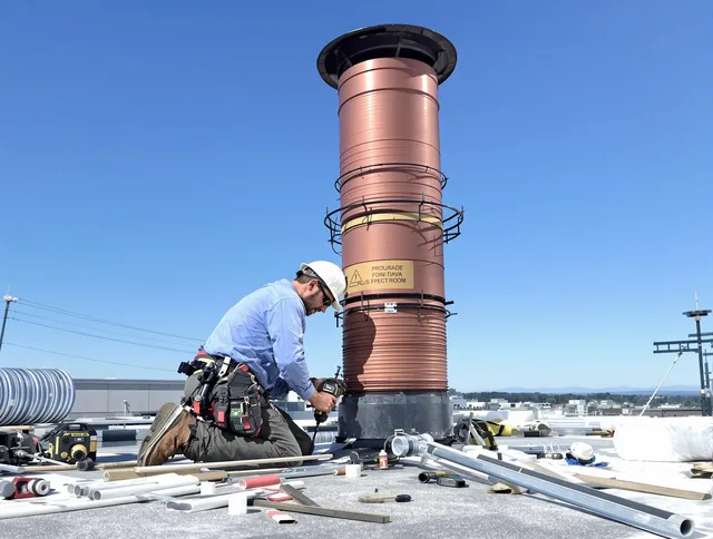 Installed chimney liner by Avon Chimney Sweep in Avon, CT