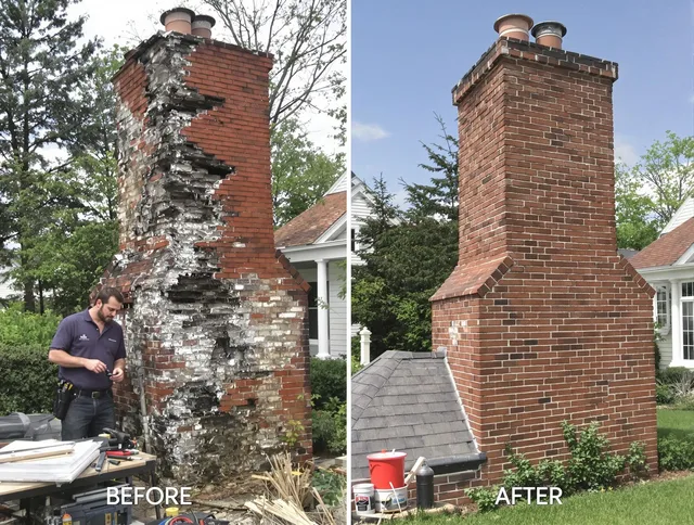 Avon Chimney Sweep performing a full chimney restoration in Avon, CT