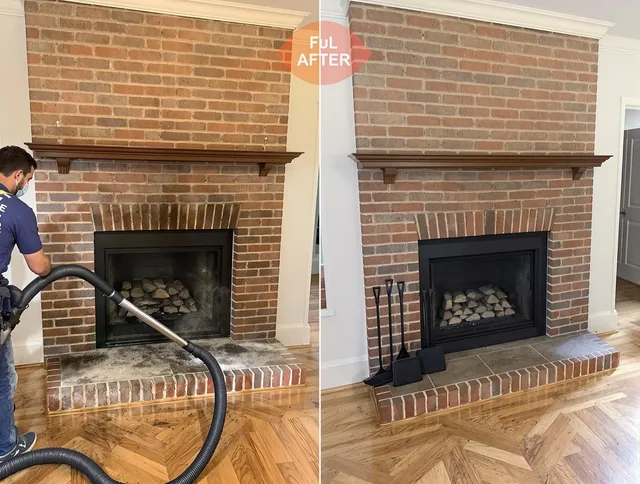 Avon Chimney Sweep carefully sanitizing a fireplace in Avon, CT
