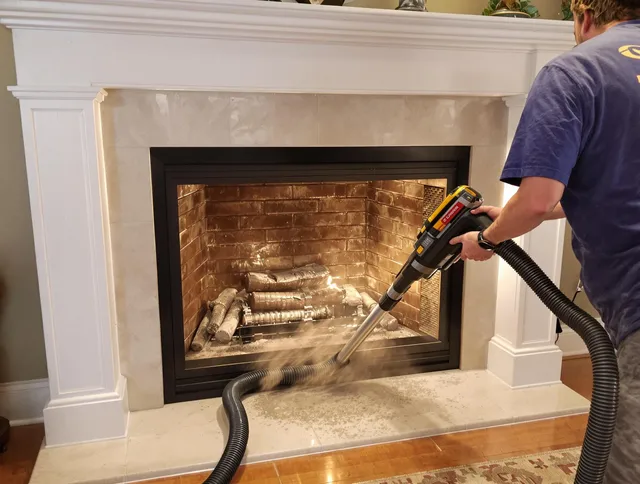 Fireplace cleaning performed by Avon Chimney Sweep in Avon, CT