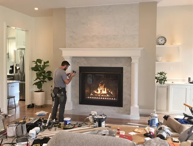 Newly installed fireplace by Avon Chimney Sweep in Avon, CT