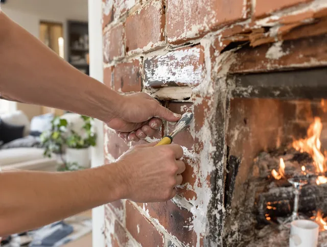 Routine fireplace repair by Avon Chimney Sweep in Avon, CT