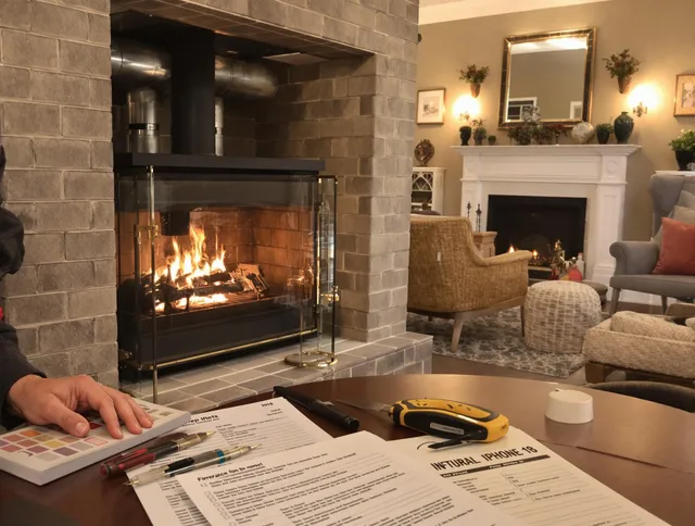 Avon Chimney Sweep verifying fireplace safety measures in Avon, CT